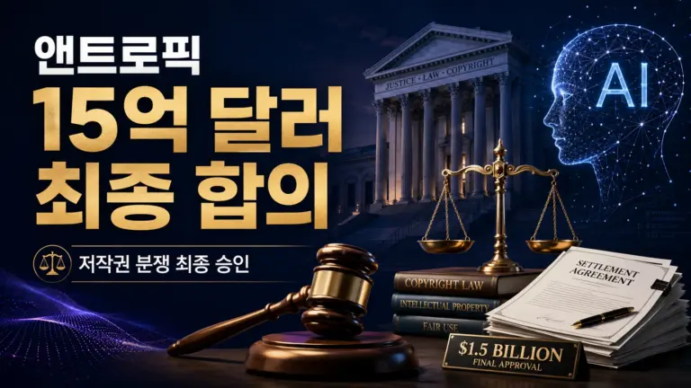 앤트로픽 15억 달러 저작권 합의 최종 승인: AI 학습과 해적판 도서 책임은 어떻게 갈렸나