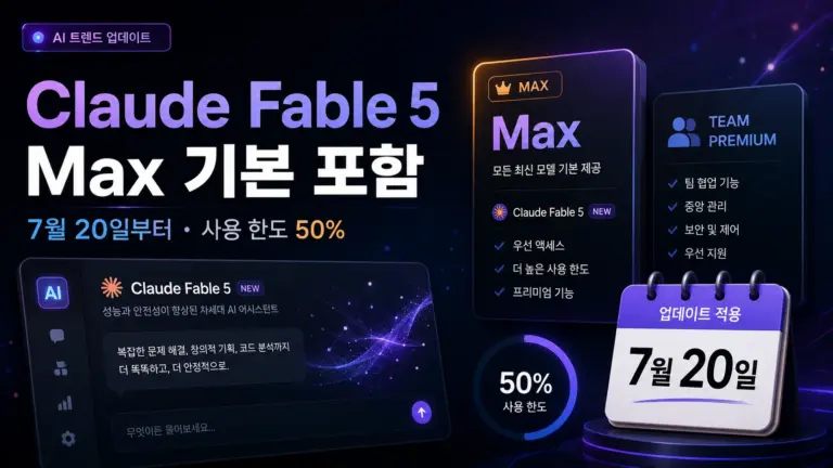 Claude Fable 5, 결국 Max 기본 포함&hellip;7월 20일 요금제 변화 총정리