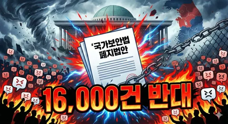 국보법 폐지하자니 반대 1만6000건 폭주&hellip; &lsquo;이게 나라냐&rsquo; 논란 폭발