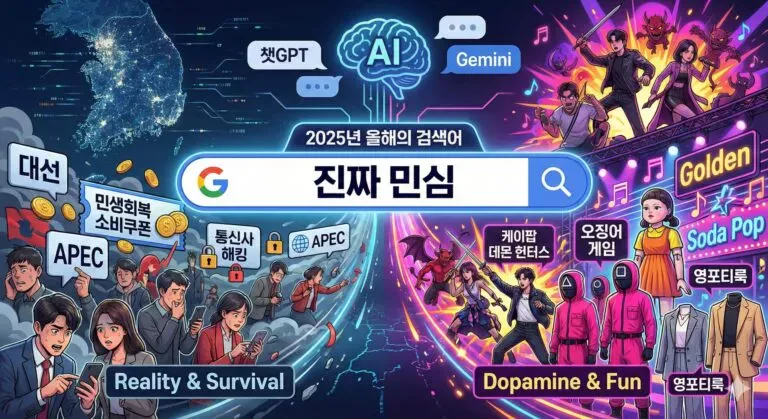 2025년 한국을 뒤흔든 구글 검색어 TOP 키워드, 진짜 민심은 여기 있다